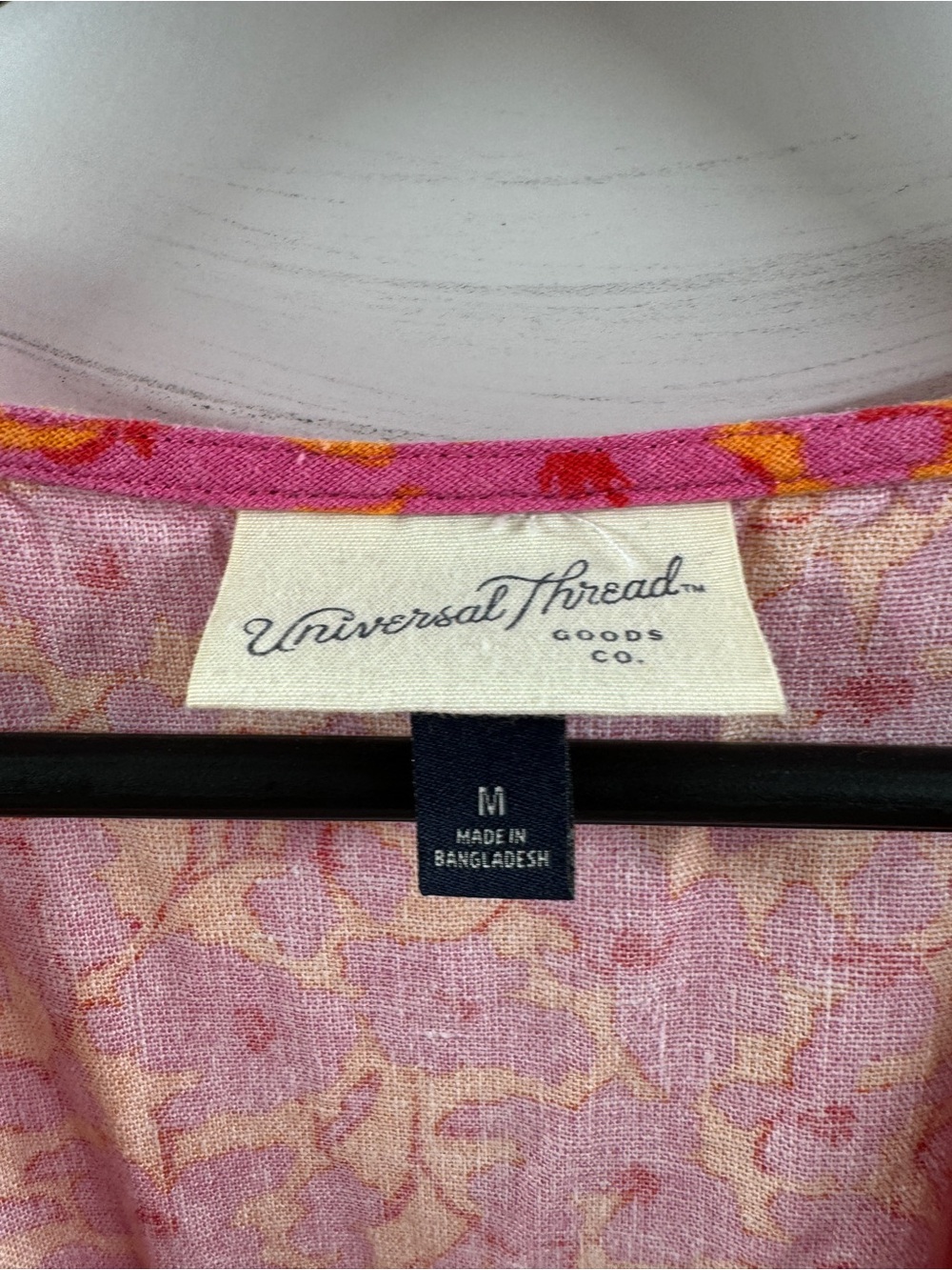 Universal Thread Pink Orange Floral Linen Blend Mini Dress – Women’s Medium - Picture 5 of 9